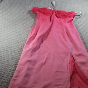 NWT Forever Yours Beaded Necklace Strap Hombre Neon Peach Chiffon Dress